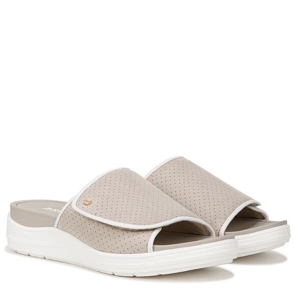 Dr. Scholl's Women's 7M Oyster Gray Time Off Set Slide Sandal Adjustable BR30-9 - Picture 1 of 9